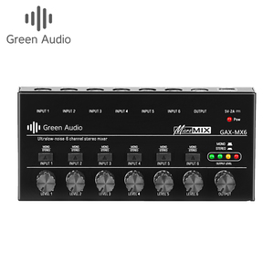GAX-MX6 OEM/ODM <span class=keywords><strong>6</strong></span> Kênh Siêu Âm Thanh Giao Diện <span class=keywords><strong>Card</strong></span> Âm Thanh Ghi Âm Powered Mixer Cho Nhạc Cụ Điện Tử - Product Image 1