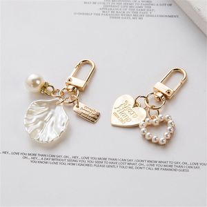 Llavero de moda con diseño de dibujos animados, mosquetón, letras metálicas, etiquetas de corazón, para mujer, niña, bonito, color dorado, accesorios de joyería - Product Image 4