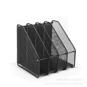 Metal Wire Mesh <b>File</b> Rack 4 Layers Desktop Organizer Office Document <b>Storage</b> Box Modern Style Standing Type - Product Image 4