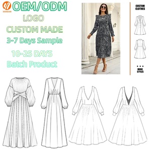 4369 CustomEM ODM Nouveautés Vêtements Femme Robe Longue à Manches Volants Superposés Imprimé Léopard - Product Image 1