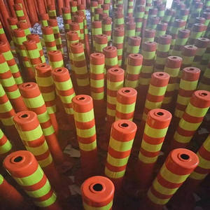 Pu Warning Post 75cm Red Yellow Elastic 360 Degree Recovery Ground <b>Mount</b> Traffic Divider - Product Image 2