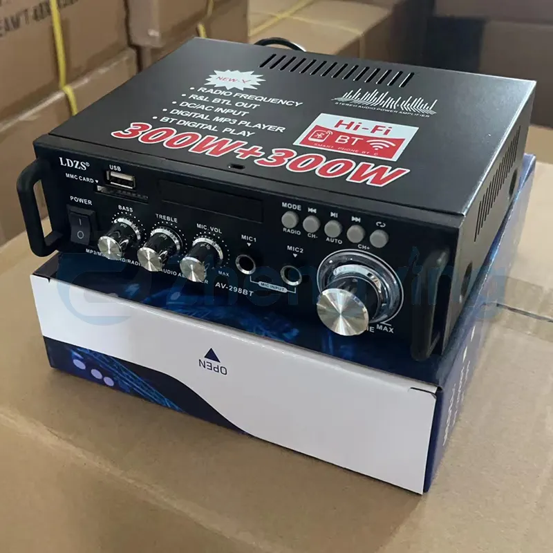 AV-326BT 4 Mic đầu vào nhà karaoke Stereo Loa siêu trầm bass 2.0 kênh xe điện Mixer chuyên nghiệp Bộ khuếch đại âm thanh