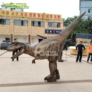 Disfraz de dinosaurio de silicona robótico, disfraz de dinosaurio Real de tamaño Real