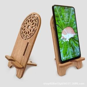 Support de téléphone en bois 19 cm, support de bureau portable, couleur bois naturel, support pour tablette - Product Image 4