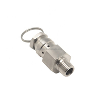 Mini-vanne de sécurité sanitaire NPT en acier inoxydable 304 à 2 ou 4 points pour compresseur d'air avec anneau de tirage