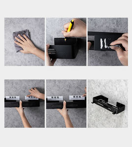 ชั้นวางของติดผนังรูปสามเหลี่ยม E123 ขายส่ง ฟรีอุปกรณ์ยึดสแตนเลส ชั้นวางมุมห้องน้ำ - Product Image 4