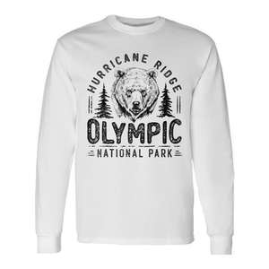 T-shirt à manches longues du parc national olympique Hurricane Ridge, motif montagne de Washington - Product Image 1