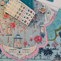 Alas Mahjong Lipat Mewah 31.5x31.5 inci, Tebal 3mm, Alas Cetak Berwarna, Alas Karet, Anti Air, Anti Selip, dan Senyap