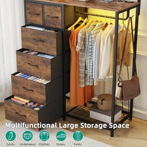 Entrada sala de estar dormitorio rústico marrón zapato almacenamiento tocador estante colgante 6 cajones <span class=keywords><strong>pequeño</strong></span> armario salón árbol <span class=keywords><strong>perchero</strong></span> - Product Image 3