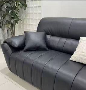 Sofá de Cuero Reclinable de Lujo con Mechones, 3 Plazas, Funcional, con Profundidad de Asiento Ajustable y Espuma de Alta Densidad para Sala de Estar - Product Image 3