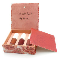 2024 logotipo personalizado de gama alta cosméticos Rosa lápiz labial caja de regalo con delineador tarjeta de agradecimiento