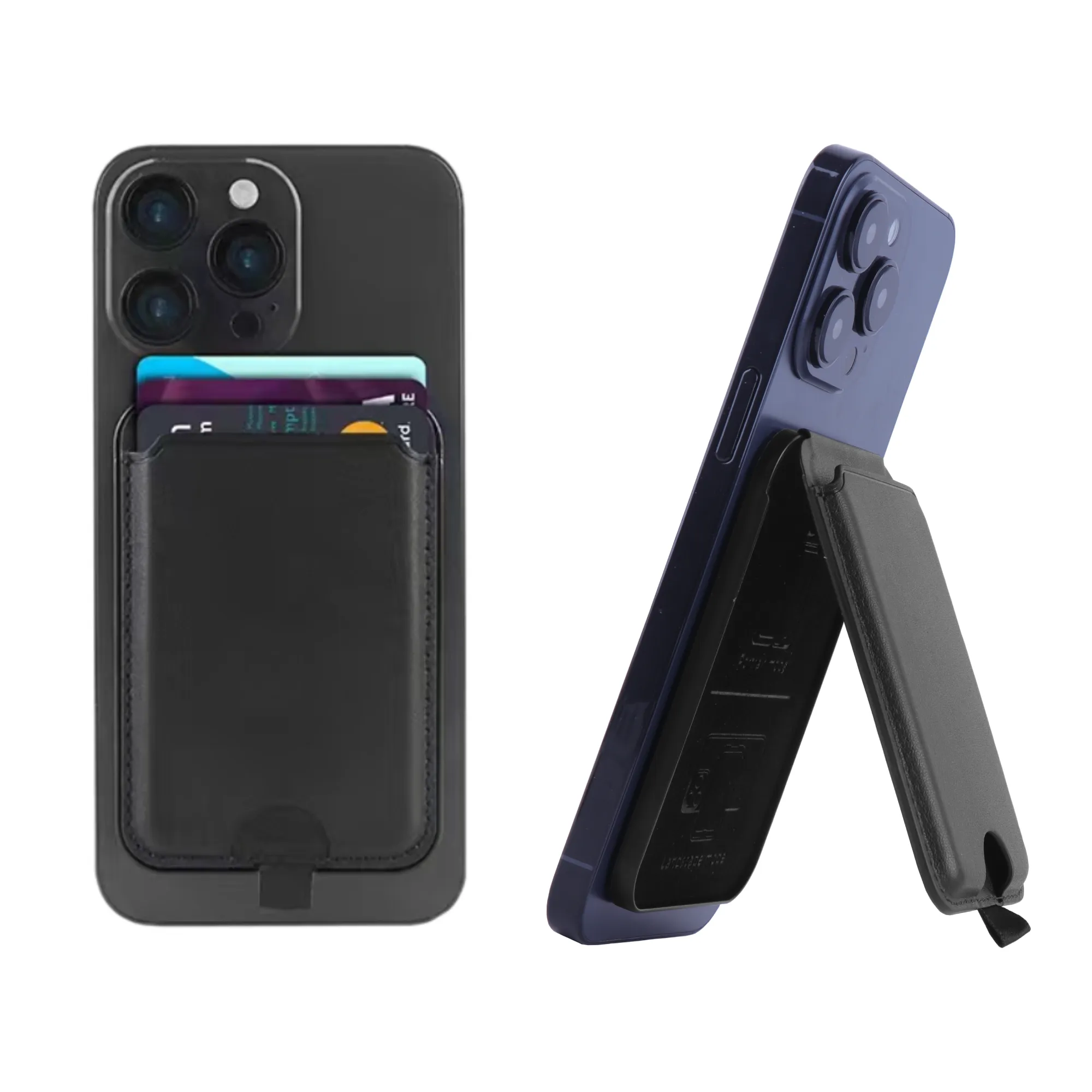 Abnehmbare Ledertasche Telefonhülle Kartenhalter mit Ständer benutzerdefinierte magnetische Geldbörse für Iphone 12 13 Pro Max