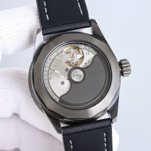 Reloj de pulsera profesional para hombre, mecánico automático, con calendario completo, fase lunar esqueletizada, esfera negra y caja plateada de alta calidad premium. - Product Image 4