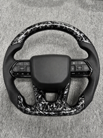 Volant de course en fibre de carbone forgée compatible avec LC300, cuir sport, compatible Hilux Tundra Land Cruiser Prado FJ Highla