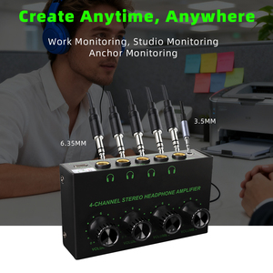 Amplificateur <span class=keywords><strong>casque</strong></span> HA400P RGB <span class=keywords><strong>4</strong></span> <span class=keywords><strong>canaux</strong></span> pour studio et surveillance en direct Répartiteur <span class=keywords><strong>casque</strong></span> MIXAMP - Product Image 3