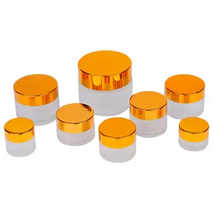 100g 50g 30g 25g 20g 15g 10g 5g Cosmetic Glass Container Wholesale Frosted Glass Cosmetic Cream Jar