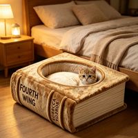 Lit pour chat PAIPET en forme de livre créatif, en peluche douce et épaisse, coussin de couchage pour chat, fournitures pour animaux de compagnie en gros OEM