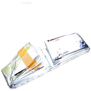 Sac de couchage d'urgence d'usine en film aluminium argenté, coupe-vent, style enveloppe, pour adultes, utilisation par temps froid - Product Image 1