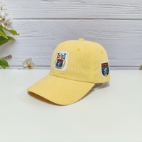 Gorra de Béisbol de 6 Paneles de Pana, con Visera Curva, Estilo Vintage, Ajustable, Unisex, con Logotipo Bordado en 3D Personalizado