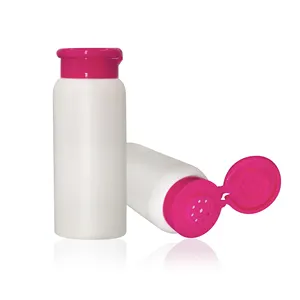 زجاجة HDPE مخصصة لطالك الطفل مسحوق التالك زجاجة بلاستيكية صغيرة بطباعة الشاشة OEM مخصصة فارغة التعبئة 100 جم