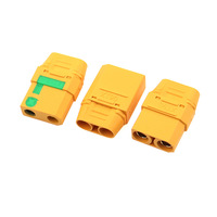 Konektor Amass XT90S-F Female dengan Resistor Anti-Spark, Steker Banana Arus Tinggi 30-60A dengan Selubung Silikon