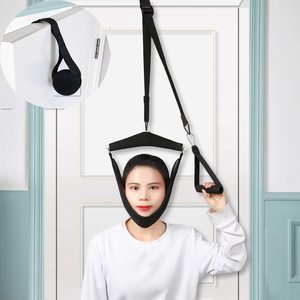 Appareil de traction cervicale à domicile, portable, à accrocher à la porte, hamac pour étirements du cou, pour la physiothérapie du cou, soulagement de la douleur - Product Image 1