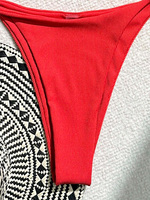 Ensemble de maillot de bain bikini pour femme, coupe haute, bretelles fines, motif uni, réutilisable, sport, naturel