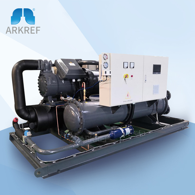 Arkref Industrial Cold Room Freezer Unit Low Temperature Water Cooled Screw Chiller Unit for Chemical Industry Plastic Recycling