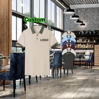 T-shirt Unisexe à Manches Courtes Coupe Classique en Polyester/Coton pour Restaurant, Bar, Travail et Réception – Couleur Unie – Vente en Gros