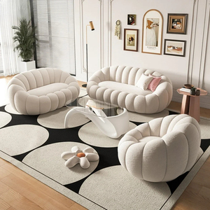 Conjunto de Sofás Reclinables Pumpkin, Cómodos y Personalizables en Color Beige, Blanco y Negro, Modernos para Sala de Estar, Hotel, Villa y Hogar - Product Image 4