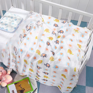 110*120 cm 145 Gram/piece 100% katun stok untuk bayi baru lahir selimut bedong pembungkus bayi dicetak kain kasa <span class=keywords><strong>2</strong></span> lapis kain Muslin - Product Image 4