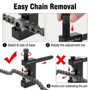 <span class=keywords><strong>Kit</strong></span> d'outils de démontage et de rivetage de chaîne CiHOO pour <span class=keywords><strong>moto</strong></span>, pour chaînes à joints toriques 520/525/530, comprenant coupe-chaîne, riveteuse et outil d'installation, en plastique - Product Image 4