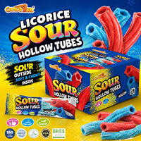 Direct usine : Bonbons gommeux de réglisse acidulés arc-en-ciel, en bandes, moelleux et croquants, OEM Marque Privée