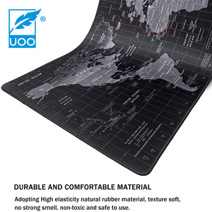 UOO fábrica personalizada mapa del mundo de gran tamaño extendido suave personalizado Venta caliente alfombrilla de ratón de goma para juegos - Product Image 2