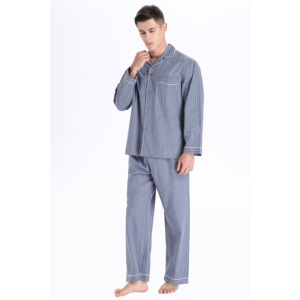 Set <span class=keywords><strong>Pigiama</strong></span> da <span class=keywords><strong>Uomo</strong></span> in Cotone Modal, Maniche Lunghe, <span class=keywords><strong>con</strong></span> Tasche e <span class=keywords><strong>Bottoni</strong></span>, Morbido e Confortevole - Product Image 5