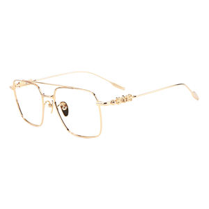 Koreaanse stijl puur titanium casual volledig frame dubbele balk effen zwarte kleur optische dames heren bril voor dagelijks gebruik - Product Image 2