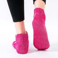 Chaussettes de Pilates antidérapantes pour femmes, chaussettes de Pilates Reformer avec grip, chaussettes antidérapantes à bout ouvert pour le ballet, l'entraînement pieds nus