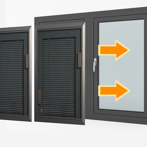Persiana de Aluminio Integrada con Control Magnético de Vidrio Único, Persianas Venecianas de Aluminio Integradas, Persianas de Ventana de Láminas Estrechas - Product Image 1