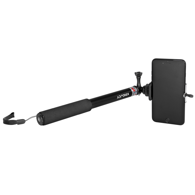 Kingjoy H096+LC-09 Mini Wireless Remote Controller Monopod Selfie Stick with Carbon Fiber Extendable Design up to 960mm