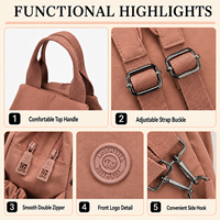 Sac à dos pour femmes, sac de créateur en tissu Oxford, grande capacité, sac décontracté tendance, OEM ODM, vente en gros, 20 pièces, usine