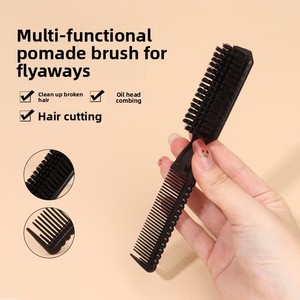 Peigne et brosse double usage pour hommes avec manche en plastique, pour <span class=keywords><strong>coiffure</strong></span>, <span class=keywords><strong>barbe</strong></span>, démêlage et coupe de cheveux - Outil de <span class=keywords><strong>coiffure</strong></span> - Product Image 2