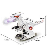 Jouet dinosaure rampant télécommandé personnalisé à 5 canaux en plastique avec lumières, sons et pulvérisation de brume – Ensemble cadeau électrique RC pour intérieur et extérieur