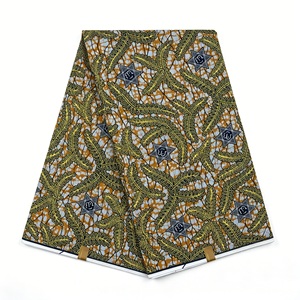 Kain Batik Tenun Ringan Berbahan Katun Sisir 100% Berkualitas Tinggi Desain Baru Populer Warna Emas untuk Gaun Afrika