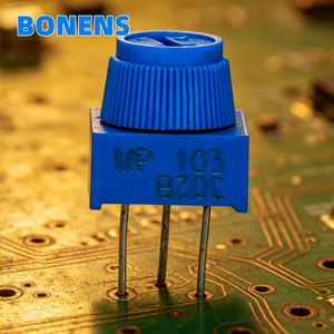 ทริมเมอร์โพเทนชิโอมิเตอร์แบบหมุนเดี่ยว 0.5W พร้อมปุ่มปรับ 3386MP โพเทนชิโอมิเตอร์เซอร์เมตแบบหมุนเดี่ยว - Product Image 1