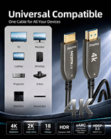 Câble en fibre optique HDMI 2.0 4K 18 Gbps ultra haute vitesse 4K 60 Hz haute définition câble tressé longue distance compatible HDR