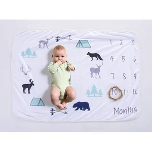 Months Photo Props Infant Newborn Photography Milestone Blanket Mat