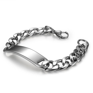 Pulsera Curva Unisex de Acero Inoxidable al por Mayor, Estilo Europeo Americano Hip Hop <span class=keywords><strong>Cuba</strong></span> Retro de Yiwu - Product Image 1