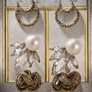 Pendientes de Perlas de Concha en Forma de Flor con Baño de Plata y Oro Rosa de Alta Calidad, con Circonita Cúbica, para Novia, Dama de Honor, Hechos con Circonita Cúbica - Product Image 2