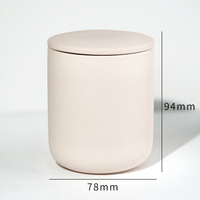 Pot à bougie en céramique et béton de 200g 240ml, rose mat, pour bougies d'aromathérapie, de luxe, avec couvercle en céramique – Meilleures ventes