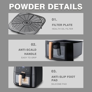 Friteuse à air Dsp 3L 4L avec écran numérique, revêtement céramique antiadhésif pour la cuisine à domicile - Product Image 4